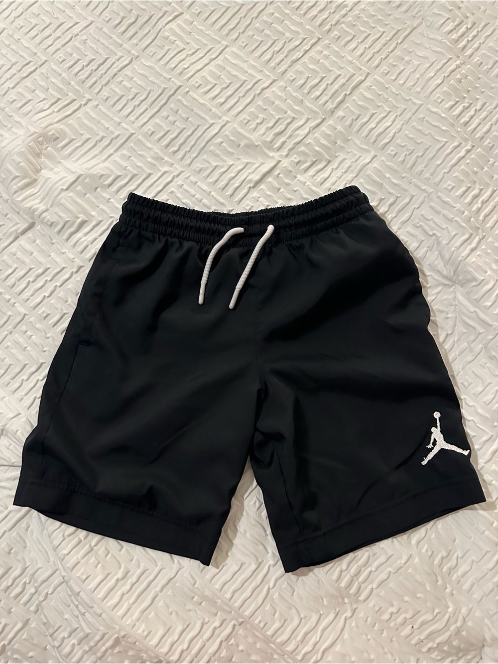 Jordan Black Shorts with White Drawstring and Logo